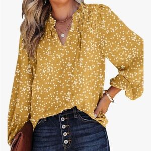 Yellow Polka Dot Women's Top